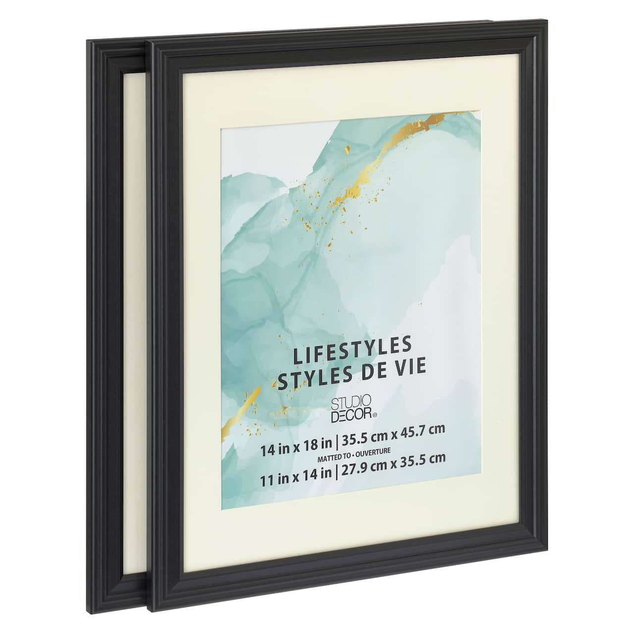 2 Pack Lifestyles 11" x 14" Black Frames with Mat by Studio Décor®